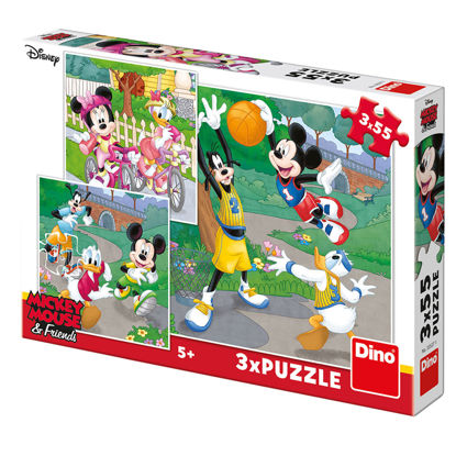 Obrázek Puzzle Mickey a Minnie sportovci 3x55dílků
