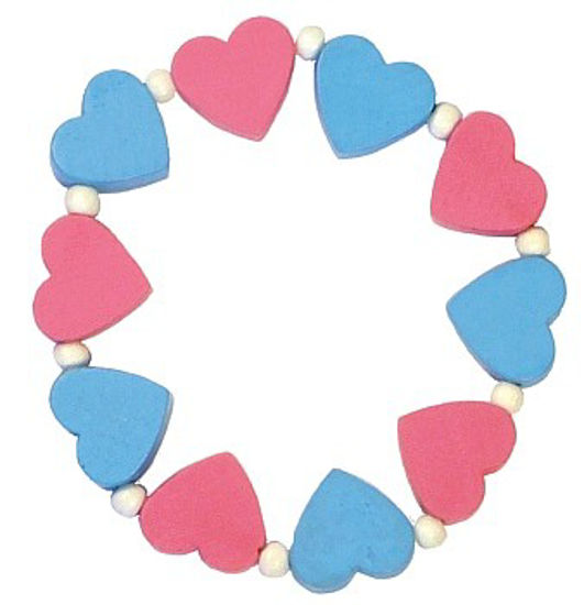 Obrázek z Dětský náramek s růžovými a modrými srdíčky 