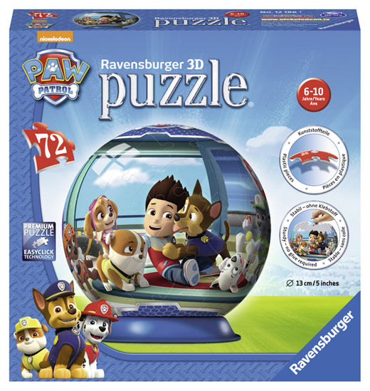 Obrázek z Tlapková Patrola puzzleball 3D, 72 dílků 