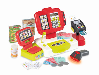 Obrázek Pokladna dětská elektronická s váhou červená