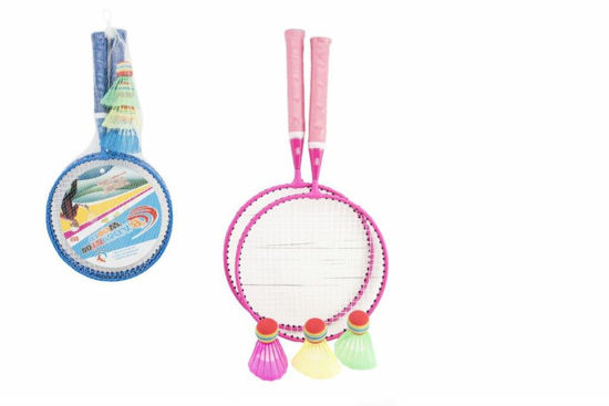 Obrázek z Badminton sada dětská kov/plast 2 pálky + 3 košíčky 